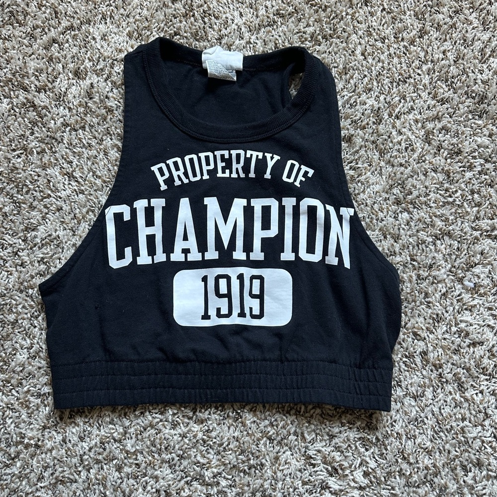 Champion Black Tee with Logo - size S - never worn